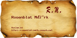Rosenblat Márk névjegykártya